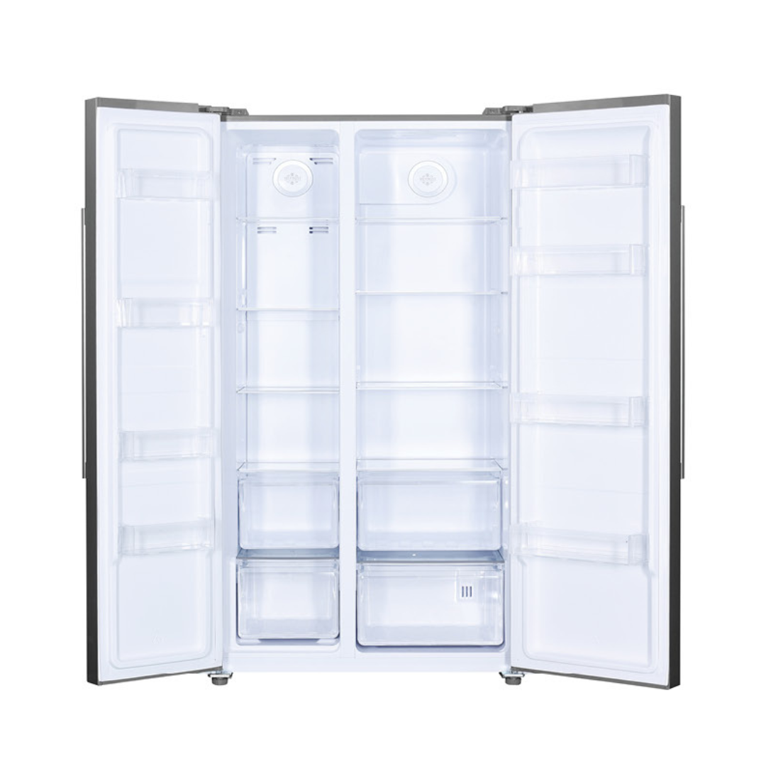 Home Refrigerator Kulkas 2 Pintu Side By Side  (Pintu : Inox / Black Glass)  G2D-563.R